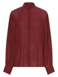 MOSS COPENHAGEN Bluzka "Kasandra" w kolorze bordowym rozmiar: L. Czerwone bluzki damskie MOSS COPENHAGEN, l, bez wzorów, z wiskozy, bez kołnierzyka, bez ramiączek. Za 169.95 zł.