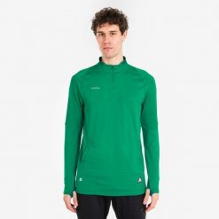 Bluza piłkarska Kipsta CLR półsuwak. Zielone bluzy bez kaptura męskie KIPSTA, l, z materiału. Za 129.99 zł.
