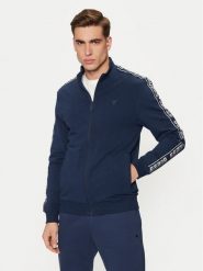 Guess Bluza Z2YQ12 K6ZS1 Granatowy Regular Fit. Niebieskie bluzy bez kaptura męskie Guess, m, z bawełny. Za 339.99 zł.