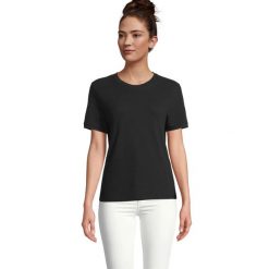 Koszulka Sol's Loris. Czarne t-shirty damskie SOL'S, s, bez wzorów, z bawełny, bez kołnierzyka. Za 110.00 zł.