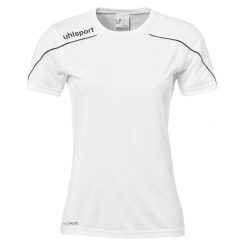 Koszulka Uhlsport Femme Stream 22. Białe bluzki damskie UHLSPORT, xl, bez wzorów, bez kołnierzyka. W wyprzedaży za 91.30 zł.