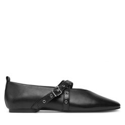 Baleriny Tommy Jeans. Czarne baleriny damskie Tommy Jeans, bez wzorów, z jeansu, bez obcasa. Za 469.99 zł.