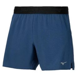 Szorty Mizuno Core. Niebieskie szorty męskie Mizuno, bez wzorów, z materiału, sportowe. Za 197.00 zł.