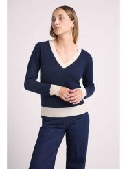Maison Héritage Cashmere Kaszmirowy sweter w kolorze granatowym rozmiar: XL. Niebieskie swetry klasyczne damskie Maison Héritage Cashmere, xl, z kaszmiru, bez kołnierzyka. Za 327.87 zł.