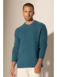 Perfect Cashmere Kaszmirowy sweter "Aidan" w kolorze turkusowym rozmiar: L. Niebieskie swetry męskie Perfect Cashmere, l, bez wzorów, z kaszmiru, bez kołnierzyka. Za 632.42 zł.