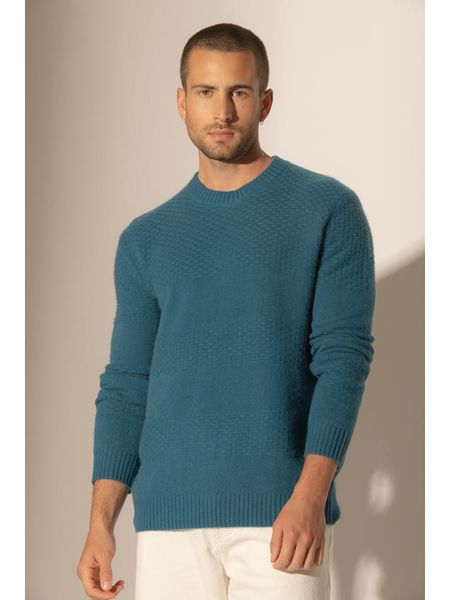 Perfect Cashmere Kaszmirowy sweter "Aidan" w kolorze turkusowym rozmiar: L. Niebieskie swetry męskie Perfect Cashmere, l, bez wzorów, z kaszmiru, bez kołnierzyka. Za 455.78 zł.