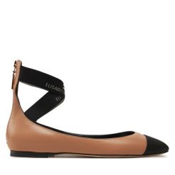 Baleriny Elisabetta Franchi. Brązowe baleriny damskie Elisabetta Franchi, bez wzorów, bez obcasa. Za 1,389.00 zł.