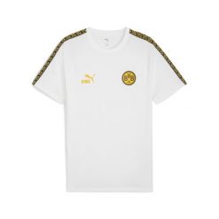 Męska koszulka Borussia Dortmund KING PUMA White Yellow Sizzle. Białe t-shirty sportowe męskie Puma, m, bez ramiączek, do piłki nożnej. Za 179.00 zł.