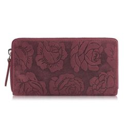 Portfel damski skórzany różowy w kwiaty RFID Paolo Peruzzi T-115-HCH. Czerwone portfele damskie Paolo Peruzzi, bez wzorów, ze skóry. Za 59.99 zł.