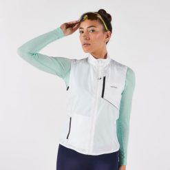Kamizelka do biegania damska Kiprun Run Wind 500. Białe kamizelki damskie KIPRUN, xs, z elastanu. Za 99.99 zł.