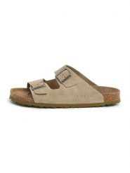 SABOKETS Skórzane klapki w kolorze khaki rozmiar: 40. Brązowe klapki damskie SABOKETS, bez wzorów, bez obcasa. Za 131.74 zł.