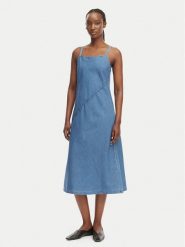 Calvin Klein Jeans Sukienka jeansowa LV047F748G Niebieski jasny Regular Fit. Niebieskie sukienki damskie Calvin Klein Jeans, s, bez wzorów, z jeansu, bez kołnierzyka, bez ramiączek. Za 529.99 zł.