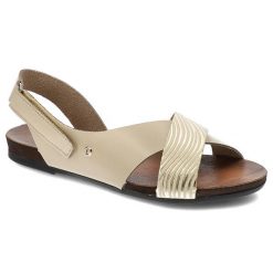 Beżowe Sandały Lemar Modne Buty Na Lato. Brązowe sandały damskie Lemar, bez wzorów, bez obcasa. Za 199.00 zł.