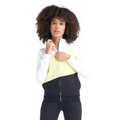 Bluza z zamek błyskawiczny na co dzień na siłownię. Żółte bluzy bez kaptura damskie LEONE 1947 APPAREL, xs, z bawełny. W wyprzedaży za 218.92 zł.