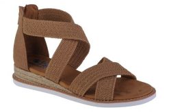 Sandały damskie, Desert Kiss - Desert Nights. Brązowe obuwie trekkingowe damskie Skechers, bez wzorów, z materiału, bez obcasa. Za 279.99 zł.