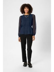 Kaffe Bluzka w kolorze granatowym rozmiar: 38. Niebieskie bluzki damskie Kaffe, bez wzorów, z tkaniny, bez kołnierzyka, bez ramiączek. Za 69.99 zł.