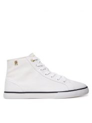 Tommy Hilfiger Trampki Th Chic Low Profile Mid Cut FW0FW09356 Biały. Białe trampki i tenisówki damskie Tommy Hilfiger, bez wzorów, z materiału. Za 339.99 zł.