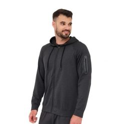 Bluza męska wełniana z kapturem Brubeck OUTDOOR MERINO. Szare bluzy z kapturem męskie Brubeck, m, z elastanu. Za 439.00 zł.