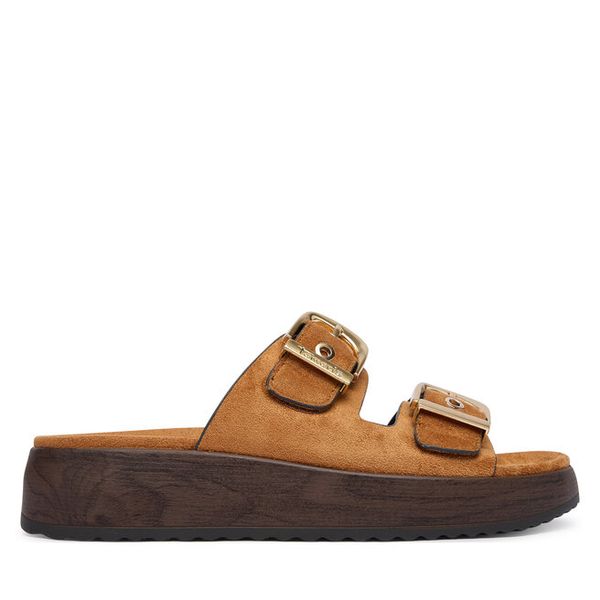 Japonki Tamaris. Brązowe klapki damskie Tamaris, bez wzorów, bez obcasa. Za 299.99 zł.