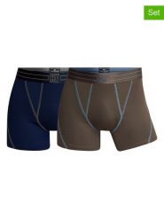 CR7 Bokserki (2 pary) w kolorze granatowo-brązowym rozmiar: M. Brązowe bokserki męskie CR7, bez wzorów. Za 39.99 zł.