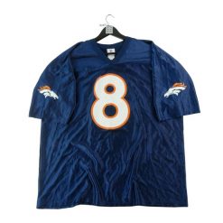 Second life - Koszulka męska NFL Team Apparel Denver Broncos 8 2010 - Jak nowy. Niebieskie t-shirty sportowe męskie NFL, m, bez ramiączek, do piłki nożnej. Za 106.46 zł.