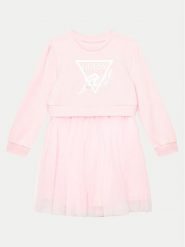 Guess Sukienka codzienna K4YK09 KB8R0 Różowy Regular Fit. Czerwone sukienki dziewczęce Guess, z aplikacjami, z bawełny, bez ramiączek. Za 179.99 zł.