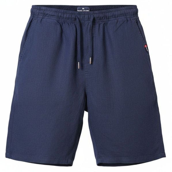 Letnie Lniane Szorty (Krótkie Spodenki) - Pako Jeans - Granatowe. Szorty męskie Pako Jeans, z jeansu, bez kołnierzyka. Za 159.00 zł.