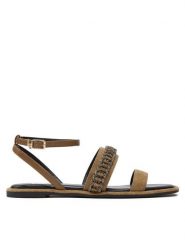Liu Jo Sandały SA4067 TX408 Khaki. Brązowe sandały damskie Liu Jo, bez wzorów, z materiału, bez obcasa, na płaskiej podeszwie. Za 549.99 zł.