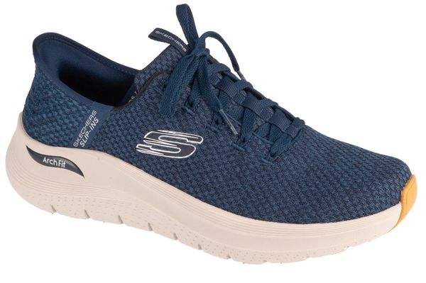 Buty sportowe męskie, Slip-ins: Arch Fit 2.0 - Look Ahead. Niebieskie buty sportowe na co dzień męskie Skechers, z materiału, bez zapięcia, trekkingowe. Za 449.99 zł.