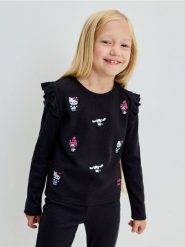 Komplet: koszulka i legginsy z domieszką wiskozy Hello Kitty and Friends - szary. Szare koszulki dziewczęce Sinsay, l, bez wzorów, z wiskozy, bez ramiączek. Za 55.99 zł.