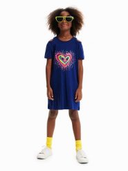 Desigual Sukienka codzienna 23SGVK09 Granatowy Regular Fit. Niebieskie sukienki dziewczęce Desigual, bez wzorów, z bawełny, bez ramiączek. Za 269.99 zł.