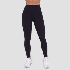 Legginsy damskie fitness z kieszeniami czarne Ignite. Czarne legginsy damskie GYMBEAM, l, bez wzorów, z elastanu. Za 112.90 zł.