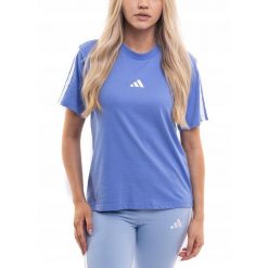 Koszulka Kobieta adidas T-shirt Bluzka Sportowa Treningowa Bawełniana r. S. Niebieskie bluzki sportowe damskie Adidas, s, z bawełny, bez kołnierzyka, bez ramiączek. Za 93.99 zł.