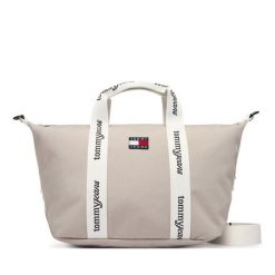 Torebka Tommy Jeans. Brązowe torebki klasyczne damskie Tommy Jeans, bez wzorów, z jeansu, bez dodatków. Za 289.99 zł.