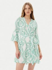 Vero Moda Sukienka codzienna Melba 10329936 Zielony Loose Fit. Zielone sukienki damskie Vero Moda, na co dzień, s, bez wzorów, z wiskozy, bez kołnierzyka, bez ramiączek, proste. Za 119.99 zł.