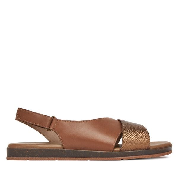 Sandały Lasocki. Brązowe sandały damskie Lasocki, bez wzorów, bez obcasa, na płaskiej podeszwie. Za 149.99 zł.