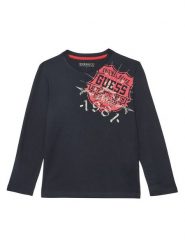 Guess Bluzka L5YI16 K8HM4 Czarny Regular Fit. Czarne t-shirty chłopięce Guess, z aplikacjami, z bawełny, bez ramiączek. Za 69.99 zł.