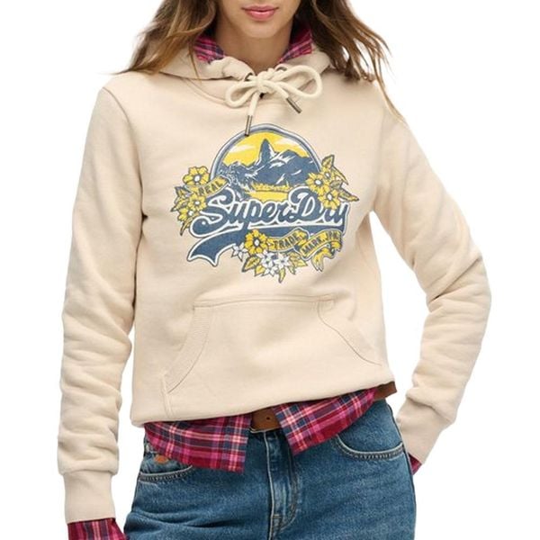Bluza damska z kapturem Superdry Floral. Brązowe bluzy z kapturem damskie Superdry., xl, z bawełny. Za 351.00 zł.