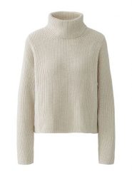 Oui Golf w kolorze kremowym rozmiar: 36. Brązowe golfy damskie Oui, bez wzorów, z bawełny, bez ramiączek. Za 270.39 zł.