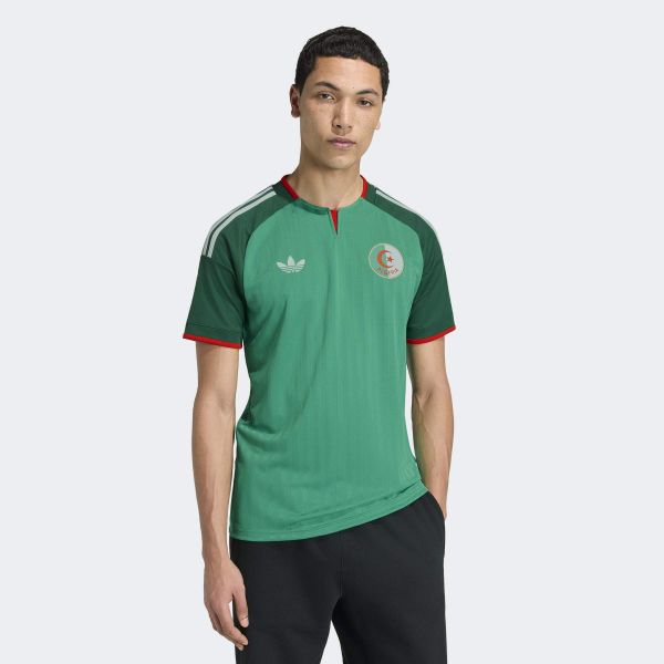 Koszulka wyjazdowa Algieria 26. Zielone t-shirty sportowe męskie Adidas, xl, z materiału, bez ramiączek, do piłki nożnej, climacool (adidas). Za 439.00 zł.