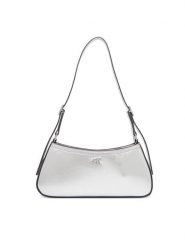 Calvin Klein Torebka Ck Metallic Small Shoulder Bag LV04F3304G Srebrny. Szare torebki klasyczne damskie CALVIN KLEIN, bez wzorów, ze skóry, bez dodatków. Za 409.99 zł.
