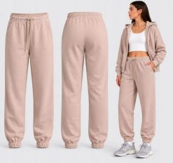 SPODNIE DAMSKIE DRESOWE 4F JOGGERY SPORTOWE BASIC XL F1421 SS26. Brązowe spodnie sportowe damskie 4f, uniwersalny, z bawełny, na fitness i siłownię. Za 95.95 zł.