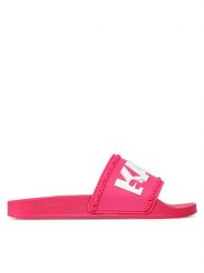KARL LAGERFELD Klapki Karl Logo Slide KL80904 Różowy. Czerwone klapki damskie Karl Lagerfeld, bez wzorów, z tworzywa sztucznego, bez obcasa. Za 329.99 zł.