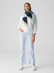 OPUS Spodnie "Eboni" w kolorze błękitnym rozmiar: 36/L28. Niebieskie spodnie materiałowe damskie Opus, bez wzorów, z materiału, klasyczne, z podwyższonym stanem. Za 143.99 zł.