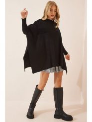 Happiness Istanbul Sweter w kolorze czarnym rozmiar: onesize. Czarne golfy damskie Happiness Istanbul, bez wzorów, bez ramiączek. Za 91.77 zł.