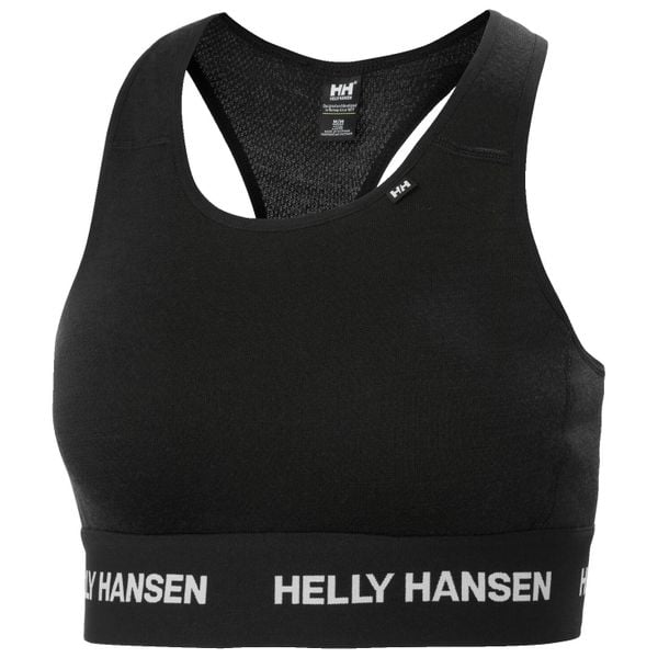Biustonosz dla kobiet Helly Hansen Lifa Merino Midweight. Czarne biustonosze sportowe damskie Helly Hansen, bez wzorów, z wełny. Za 284.00 zł.