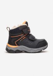 Granatowo-Pomarańczowe Botki Hene. Niebieskie botki dziewczęce Born2be, bez wzorów, bez ramiączek. Za 34.99 zł.