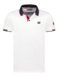 Geographical Norway Koszulka polo "Kauge" w kolorze białym rozmiar: S. Białe koszulki polo męskie Geographical Norway, s, bez wzorów, z bawełny, bez ramiączek. Za 83.22 zł.