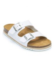 Mandel Klapki w kolorze białym rozmiar: 38. Białe klapki damskie Mandel, bez wzorów, bez obcasa. Za 130.99 zł.