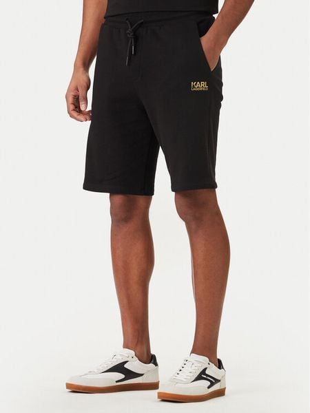 KARL LAGERFELD Szorty sportowe 705783 562917 Czarny Regular Fit. Czarne szorty męskie Karl Lagerfeld, m, z bawełny. Za 299.99 zł.